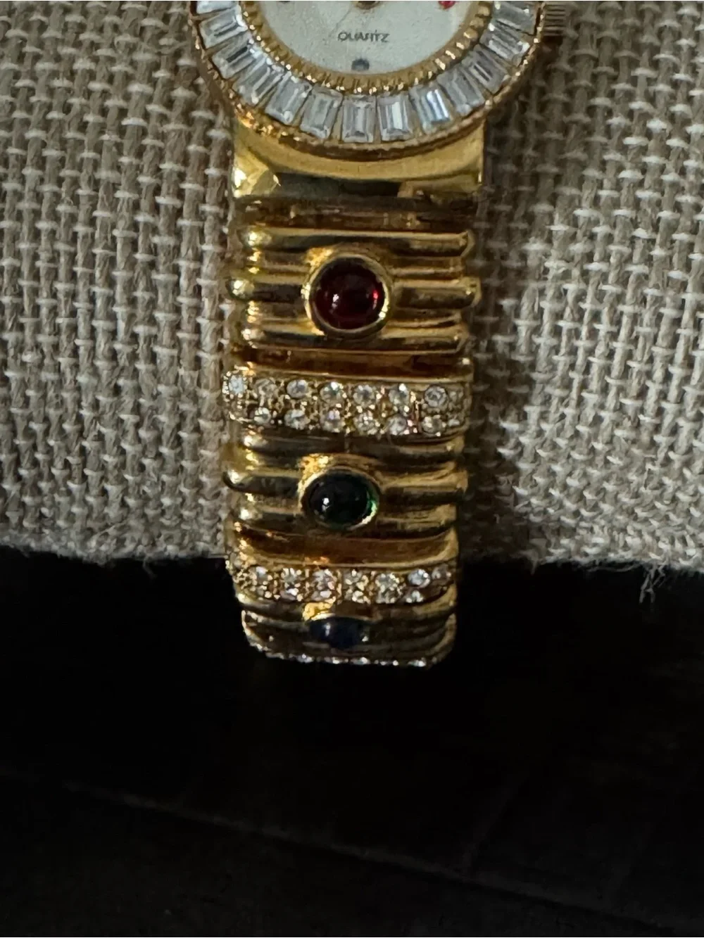 Vintage Pierre Jacquard Gold Tone Quartz Dress Watch